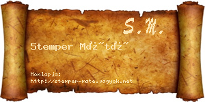 Stemper Máté névjegykártya