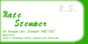 mate stemper business card